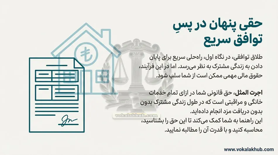 مطالبه اجرت المثل در طلاق توافقی