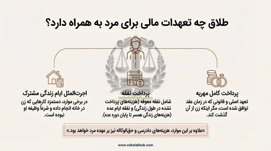 تعهدات مرد برای طلاق در قانون