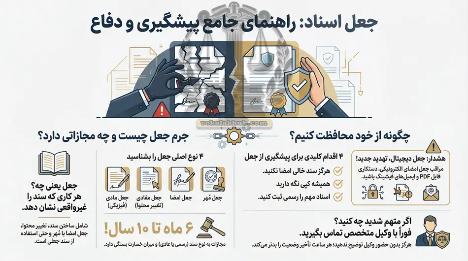 5 مجازات قانونی جعل اسناد