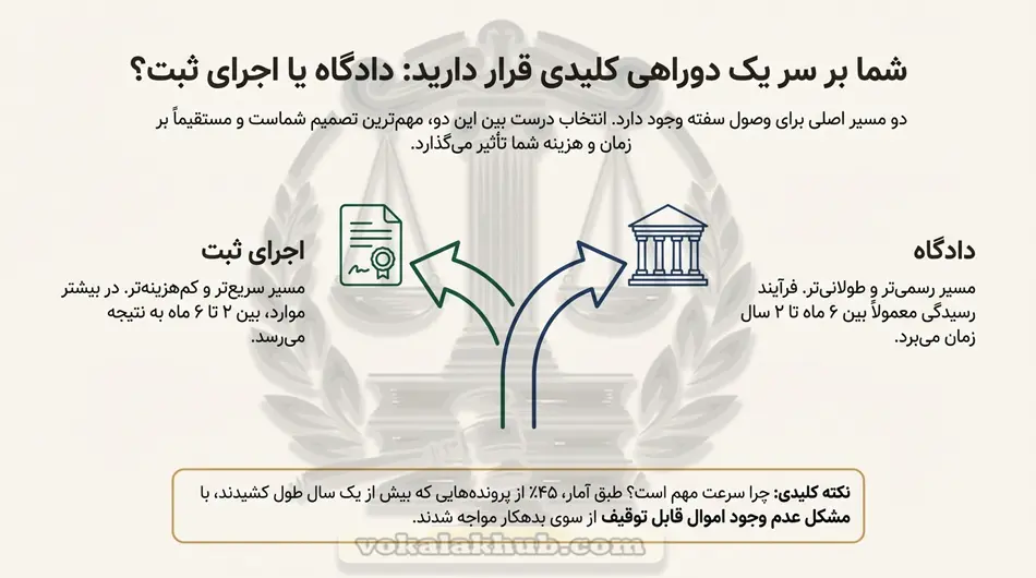 مراحل وصول سفته از طریق اجرای ثبت